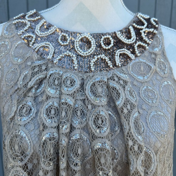 Alfani Taupe Lace Dress - Picture 4 of 12